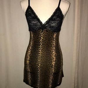 Leopard Print Mini Lingerie Lace Top Small